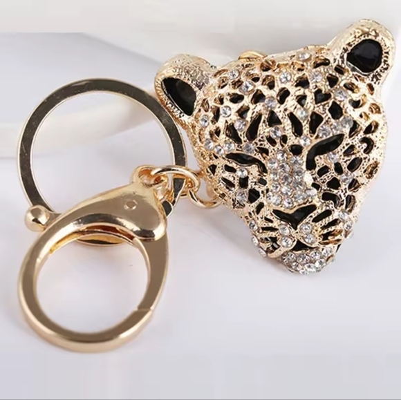 Anthropologie Accessories - Gold Leopard Keychain